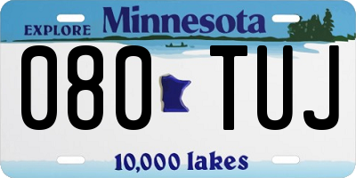 MN license plate 080TUJ