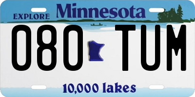 MN license plate 080TUM