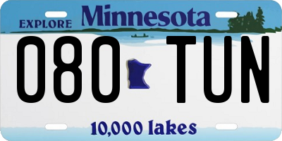 MN license plate 080TUN