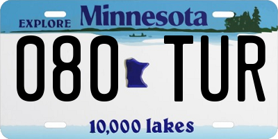 MN license plate 080TUR