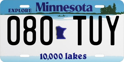 MN license plate 080TUY