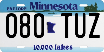 MN license plate 080TUZ