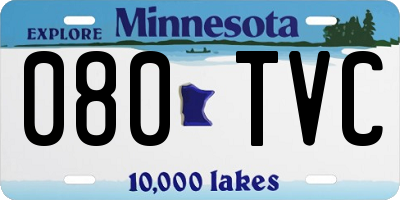 MN license plate 080TVC
