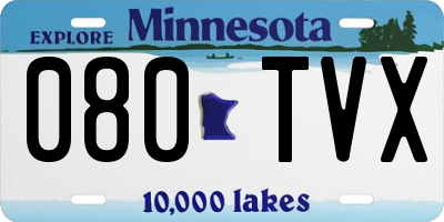 MN license plate 080TVX