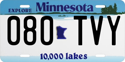 MN license plate 080TVY