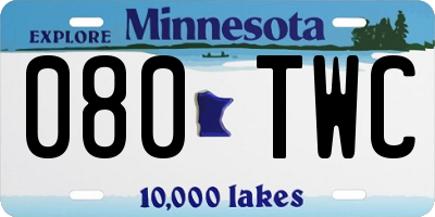 MN license plate 080TWC