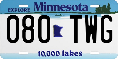 MN license plate 080TWG