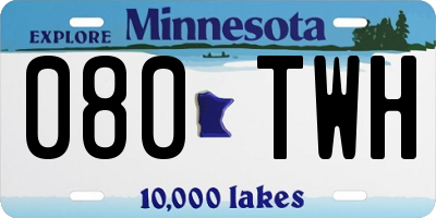 MN license plate 080TWH
