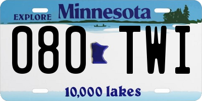 MN license plate 080TWI