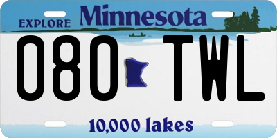 MN license plate 080TWL