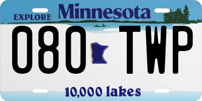 MN license plate 080TWP