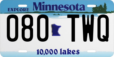 MN license plate 080TWQ