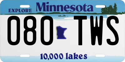 MN license plate 080TWS