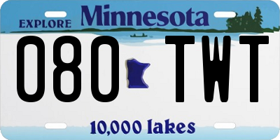 MN license plate 080TWT