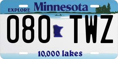 MN license plate 080TWZ