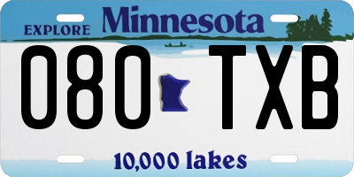 MN license plate 080TXB