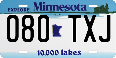 MN license plate 080TXJ