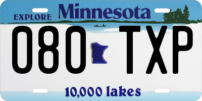 MN license plate 080TXP