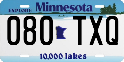 MN license plate 080TXQ