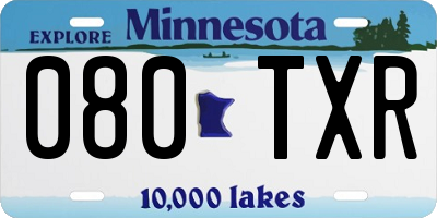 MN license plate 080TXR