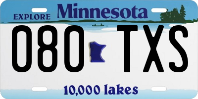MN license plate 080TXS