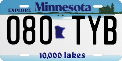 MN license plate 080TYB