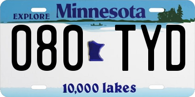 MN license plate 080TYD