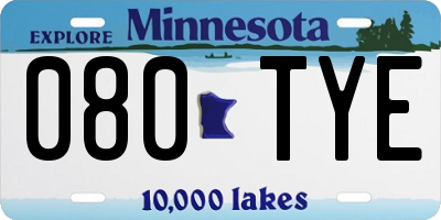 MN license plate 080TYE