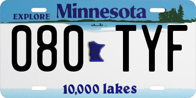 MN license plate 080TYF