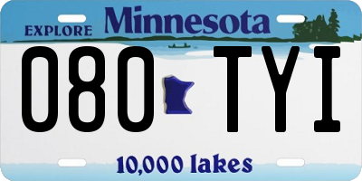 MN license plate 080TYI