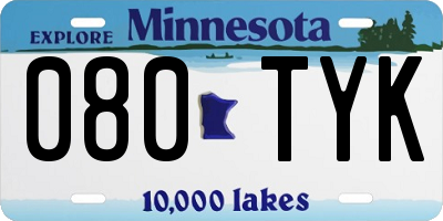 MN license plate 080TYK