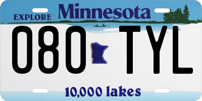 MN license plate 080TYL
