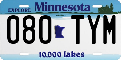 MN license plate 080TYM