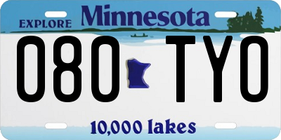 MN license plate 080TYO