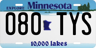 MN license plate 080TYS