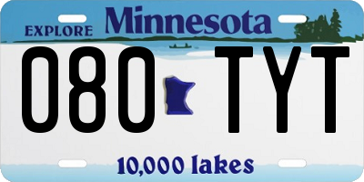 MN license plate 080TYT
