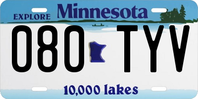 MN license plate 080TYV