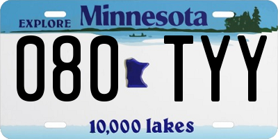MN license plate 080TYY
