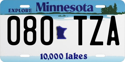 MN license plate 080TZA