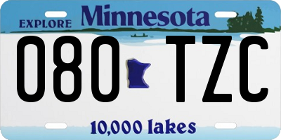 MN license plate 080TZC