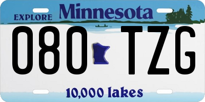 MN license plate 080TZG