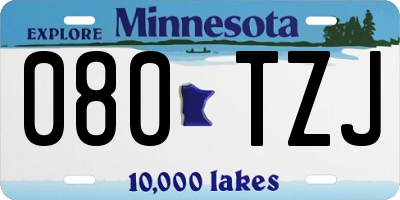 MN license plate 080TZJ
