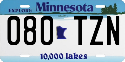 MN license plate 080TZN