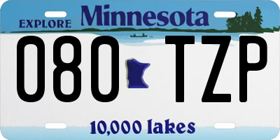 MN license plate 080TZP