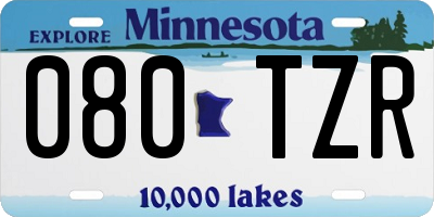 MN license plate 080TZR