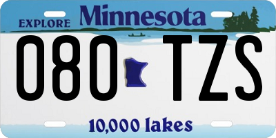 MN license plate 080TZS
