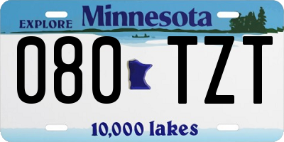 MN license plate 080TZT