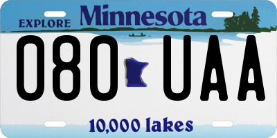 MN license plate 080UAA
