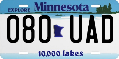 MN license plate 080UAD