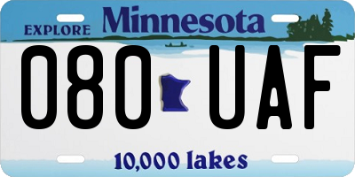 MN license plate 080UAF